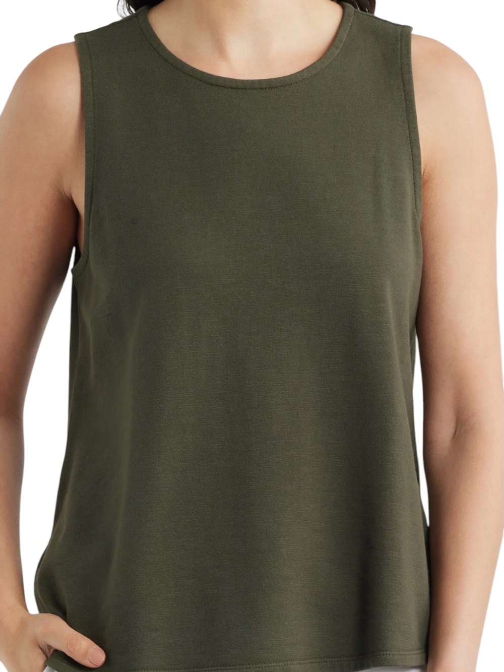 Eileen Fisher Scoop Neck Tank Organic Linen Tank Top in Seagreen 3X NWT